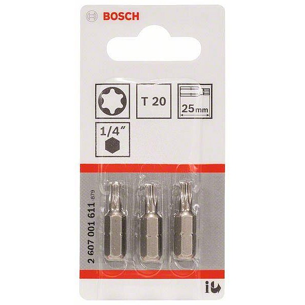 SCREWDRIVER BIT TORX 20 3 PCS EH 25 MM