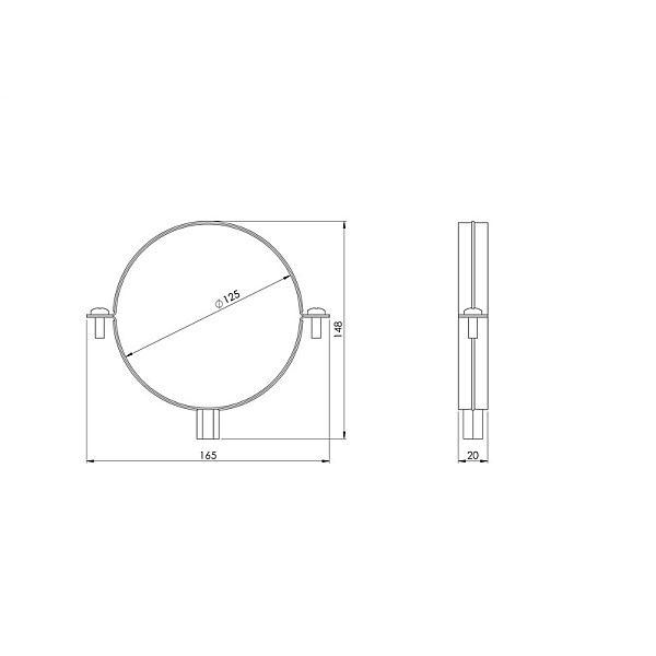 Laikiklis EUROPLAST SBO125. Ø 125 mm