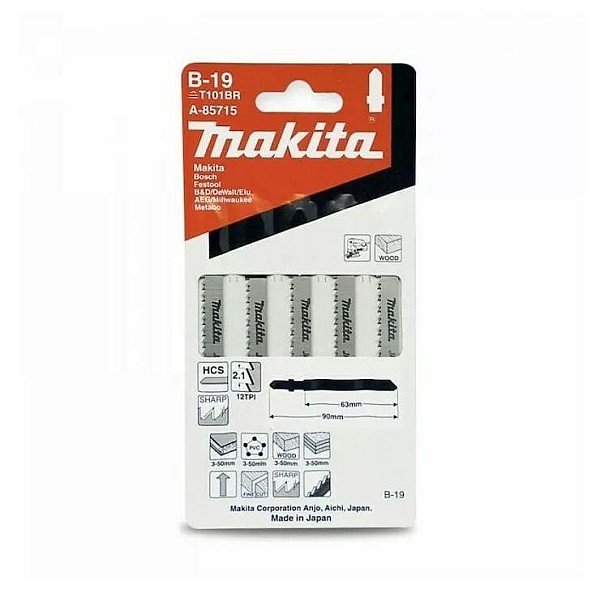 JIG SAWBLADE 65MM B19 HARD 5 PCS MAKITA