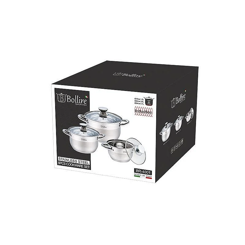 6 PCS COOKWARE SET BR-4001 S/S