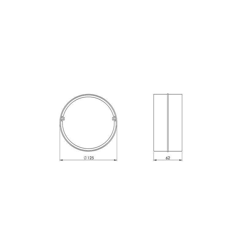 Ventiliacijos tarpmovė EUROPLAST AS125. D125 mm