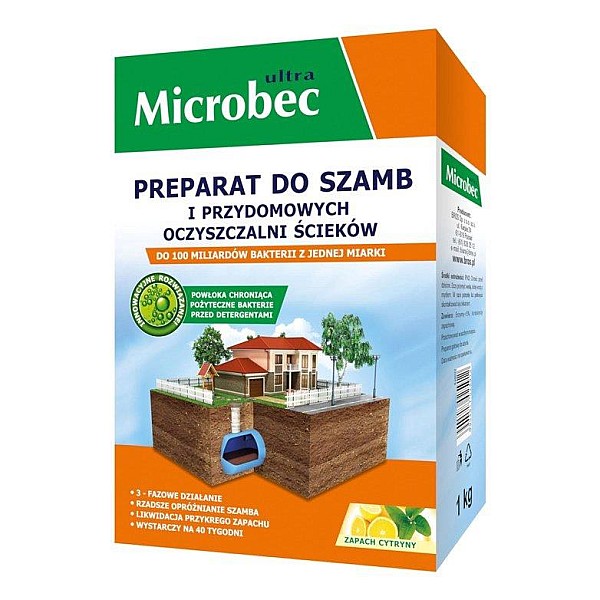 Priemonė nuotekų duobėms Bros Microbec. 1 kg