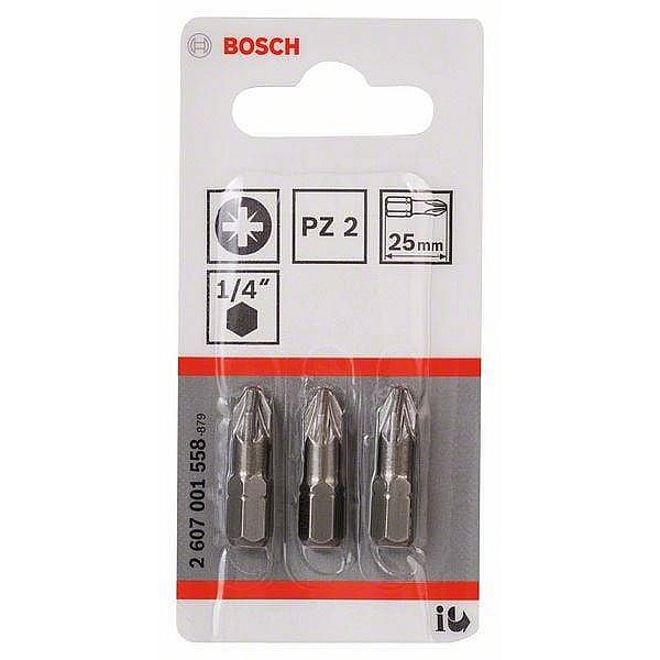 Atsuktuvų antgaliai Bosch Extra Hard PZ2. 25 mm. 3 vnt