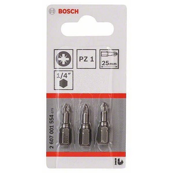 Atsuktuvų antgaliai Bosch Extra Hard PZ1. 25 mm. 3 vnt