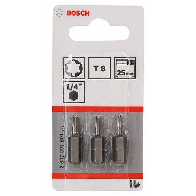 Atsuktuvų antgaliai Bosch Extra Hard T8. 25 mm. 3 vnt