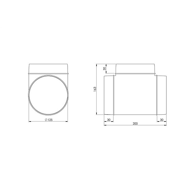 PLASTIC T-JOINT D125