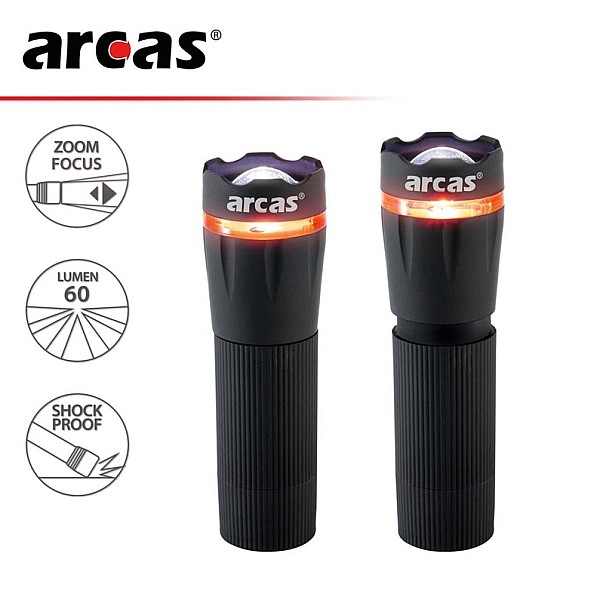 Lukturis Arcas LED Zoom 1W +3AAA baterijas