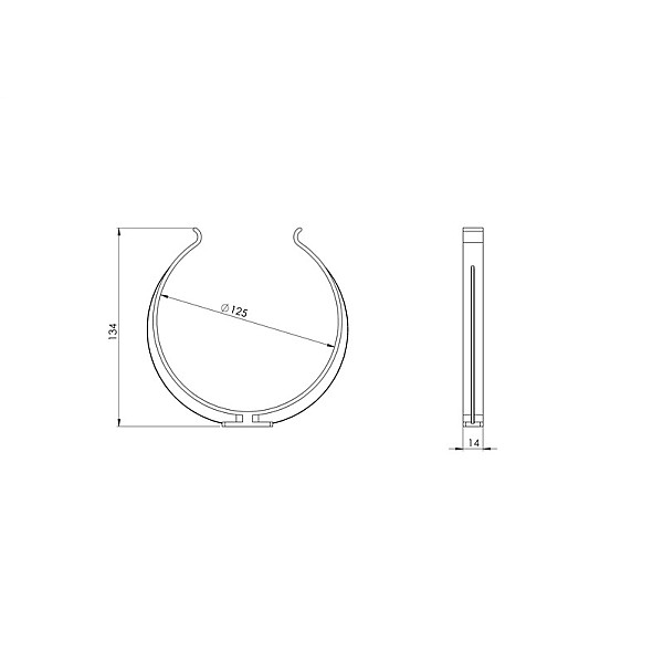 PLASTIC CLAMP. D125MM (2PC)