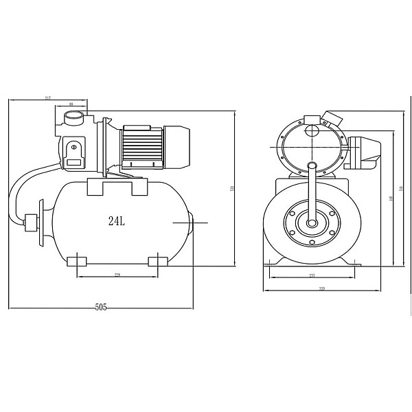 Hidroforas Haushalt HF-750S. 750 W. 24 l