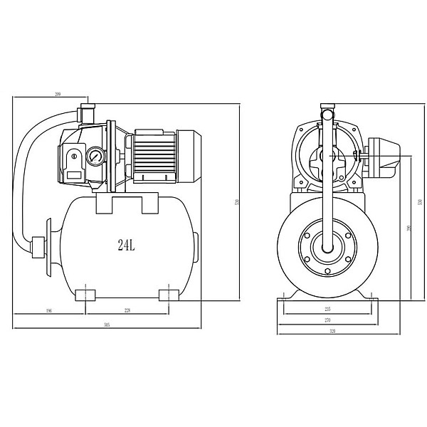 Hidroforas Haushalt HF-800 INJ. 800 W. 24 l