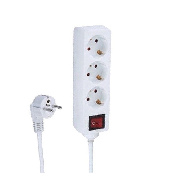 Okko Power Strip 3-Outlet 250V 16A 3m White