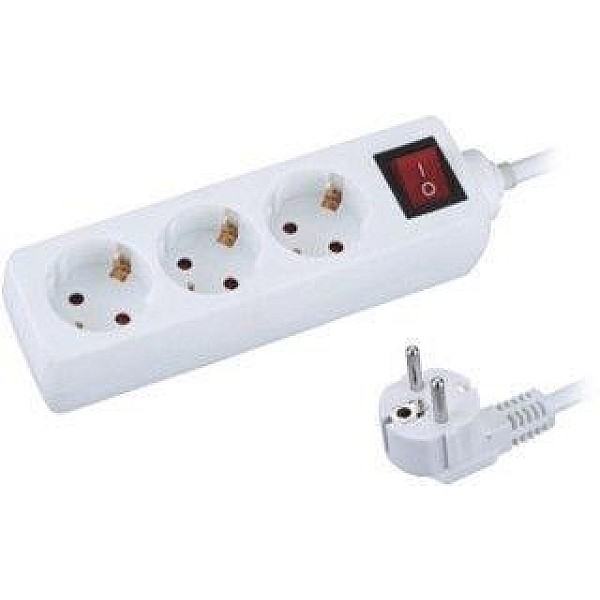 Okko Power Strip 3-Outlet 250V 16A 3m White