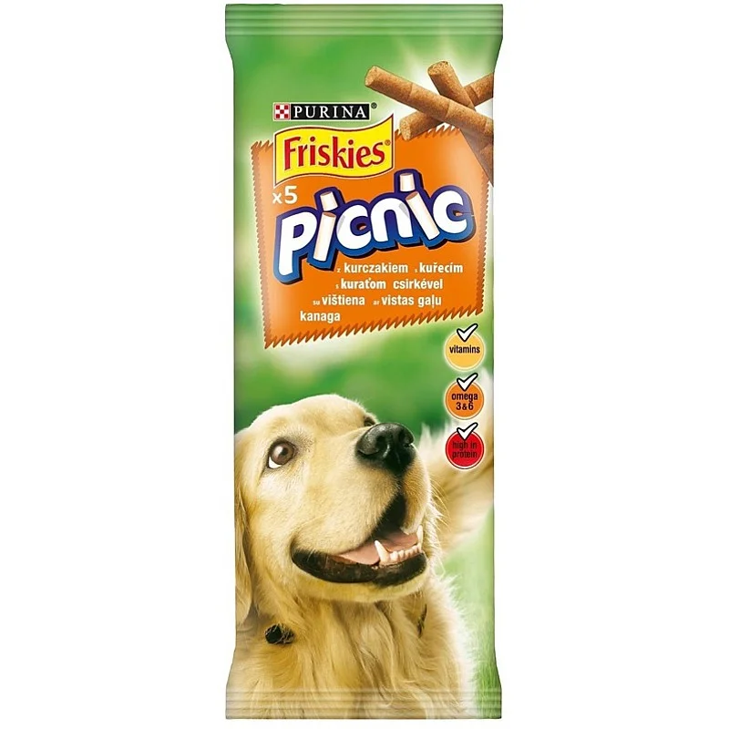 Skanėstai šunims Friskies Picnic. su vištiena. 42 gr