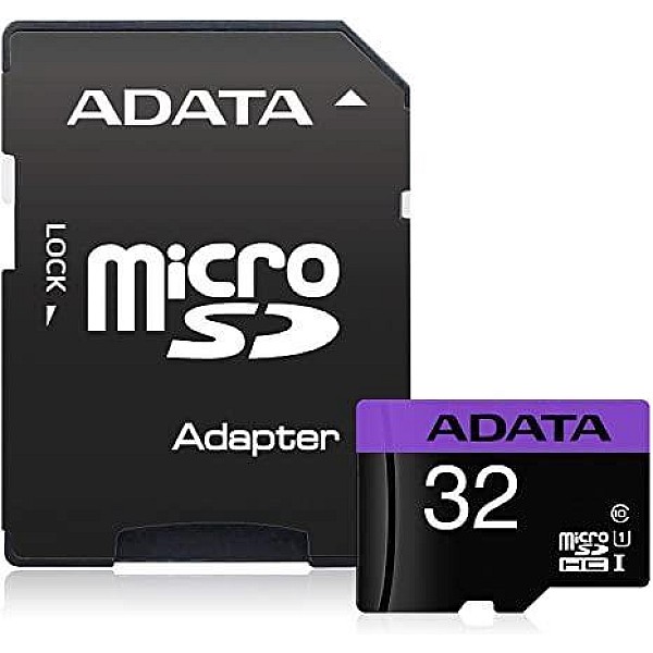 ATMINTIES KORTELĖ MICROSDHC 32GB C10 ADATA PREMIER+ADAPTERIS