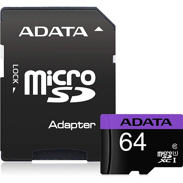 CARD MEM MICROSDXC 64GB C10 ADATA PRM