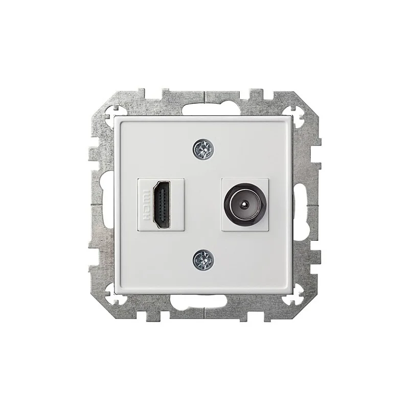 Antenos ir HDMI lizdas LIREGUS EPSILON. baltos spalvos