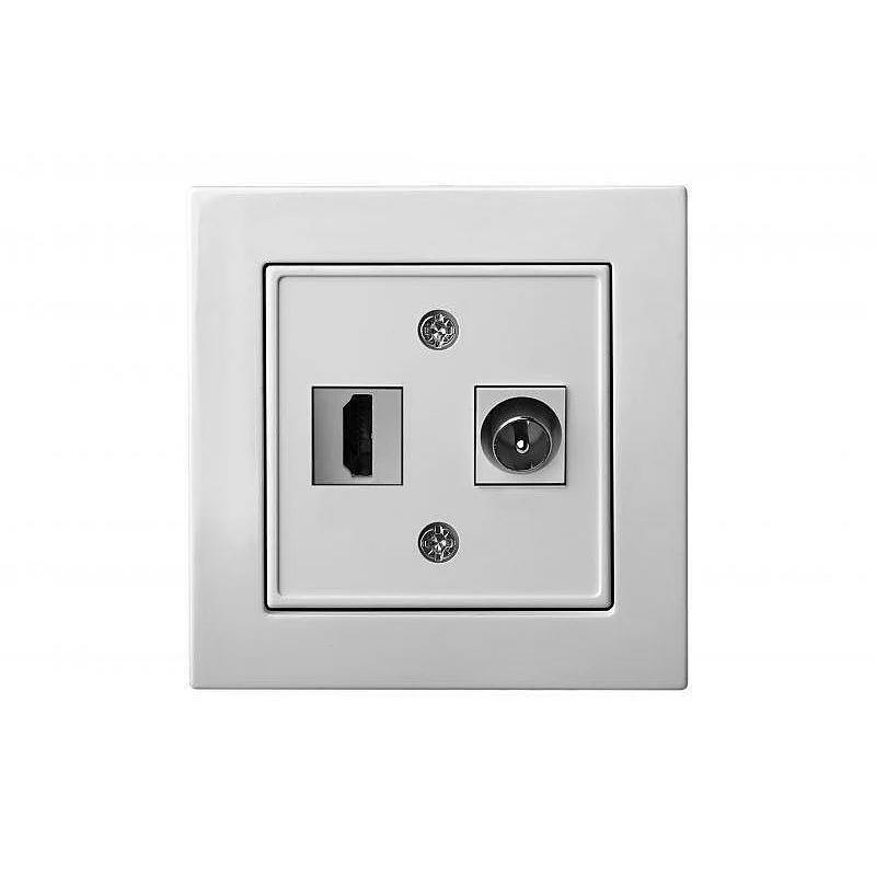 Antenos ir HDMI lizdas LIREGUS EPSILON. baltos spalvos Antenos ir HDMI lizdas LIREGUS EPSILON. baltos spalvos