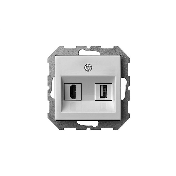 FLUSH MOUNTING HDMI+USB SOCKET