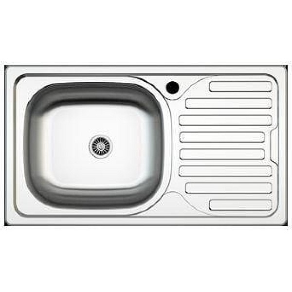 STAINLESS STEEL SINK SATIN AS07+ SYPHON