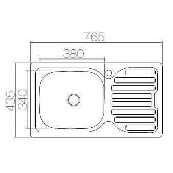 STAINLESS STEEL SINK SATIN AS07+ SYPHON