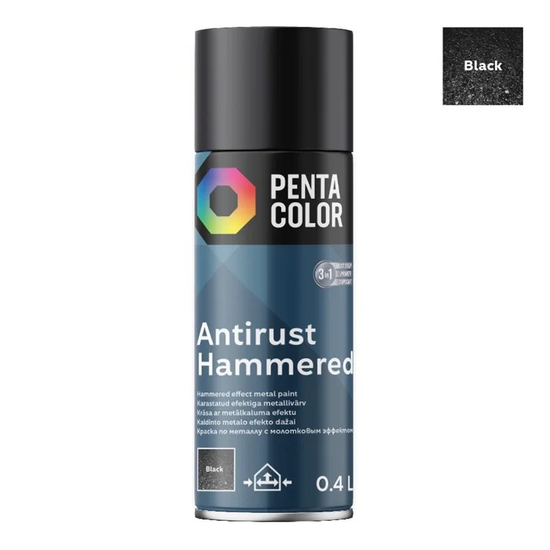 SPRAYPAINT PENTA ANTIRUST HAMM BLK 400ML