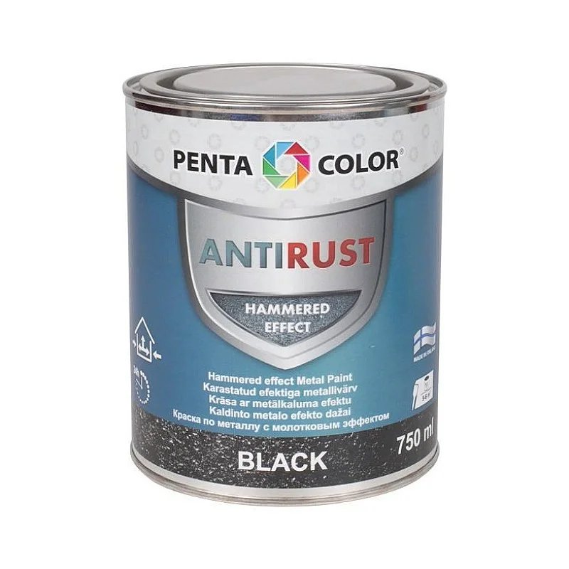 PAINT PENTAC ANTIRUST HAMMERED BLK 750ML