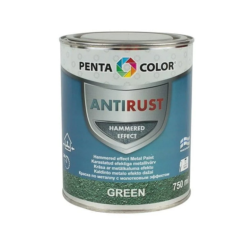 PAINT PENTAC ANTIRUST HAMMERED GRN 750ML