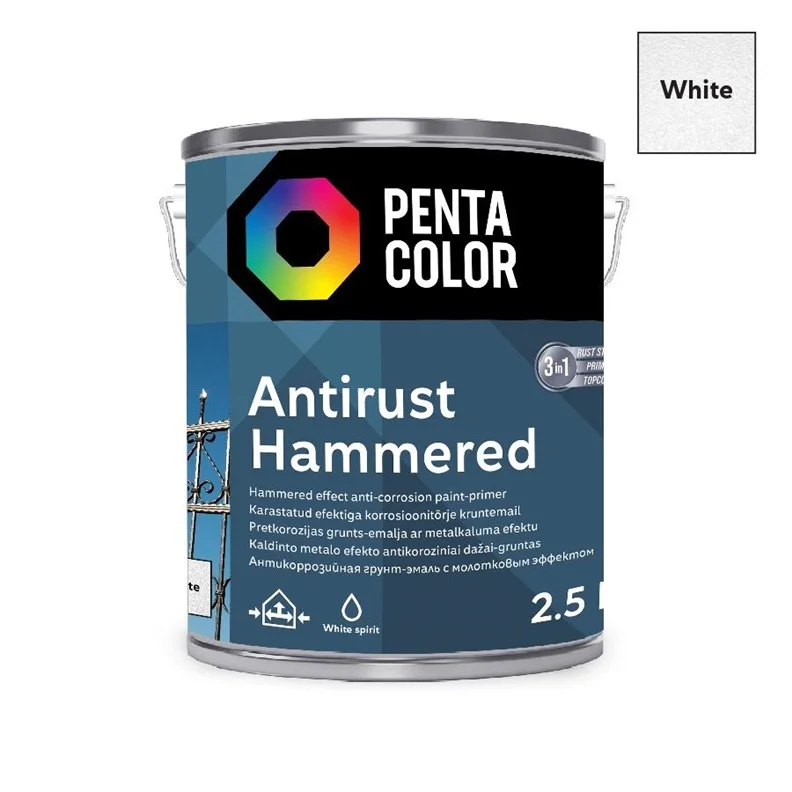 PAINT PENTAC ANTIRUST HAMMERED WHT 2.5L