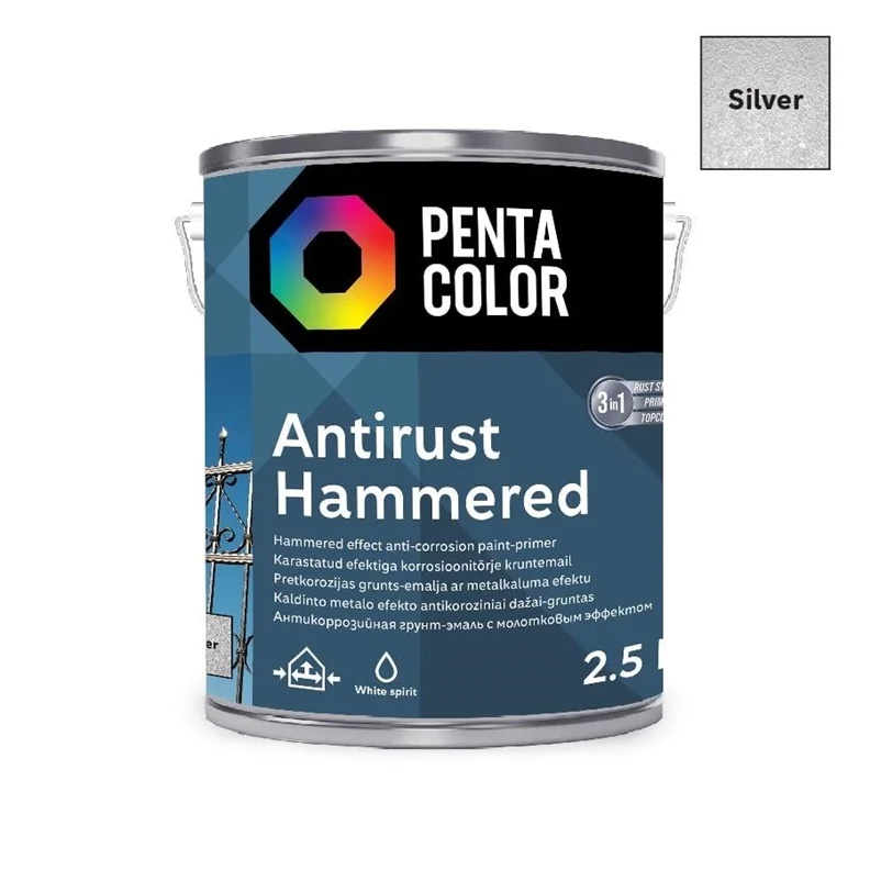 PAINT PENTAC ANTIRUST HAMMERED SLV 2.5L