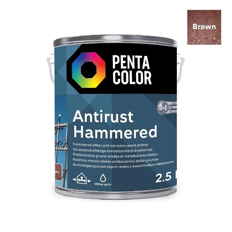 PAINT PENTAC ANTIRUST HAMMERED BRN 2.5L