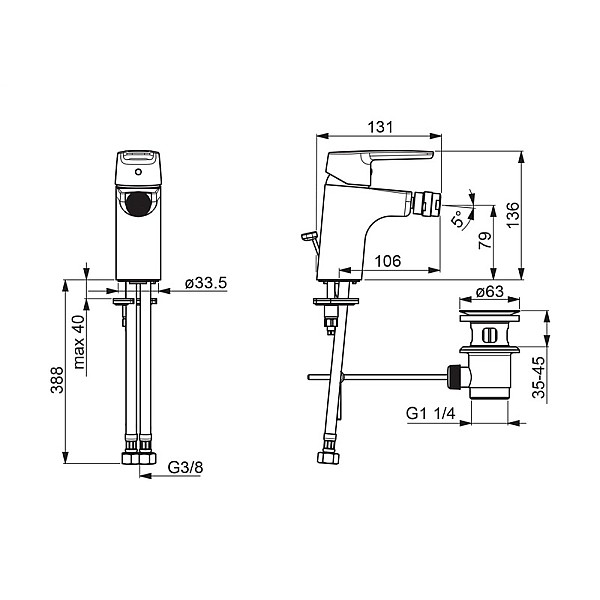 BIDET FAUCET 3918F SAGA