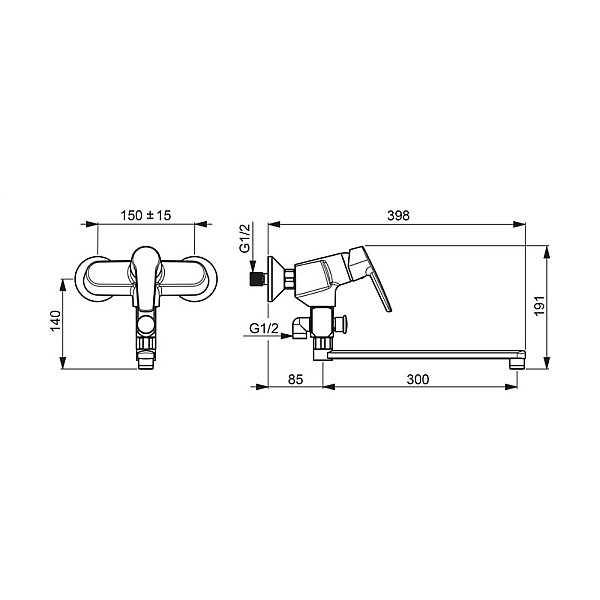 BATH AND SHOWER FAUCET 3942Y SAGA