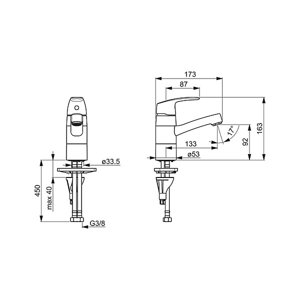 WASHBASIN FAUCET 1015F SAFIRA