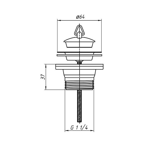 Sifons vārsts 1 1/4 ar aizbāzni M205EU (ANIPLAST)