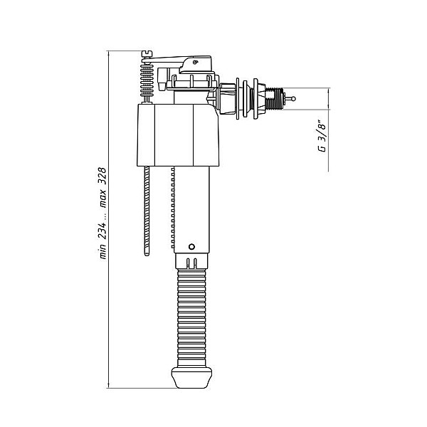 WC SIDE FILL VALVE.PLAST FITT 3/8 WC5030