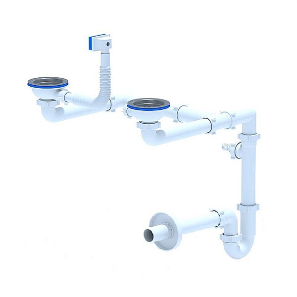 DOUBLE SINK SIPHON+FLANGE 3 1/2IN LD0515