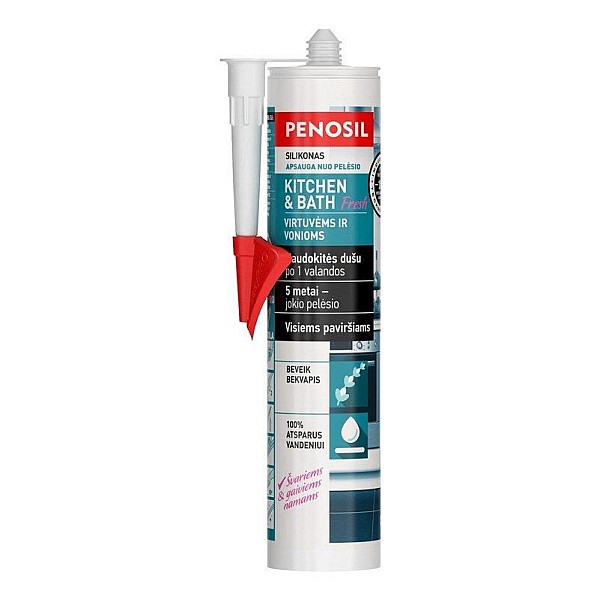 Neutralus hermetikas Penosil Kitchen&Bath. 310ml baltas