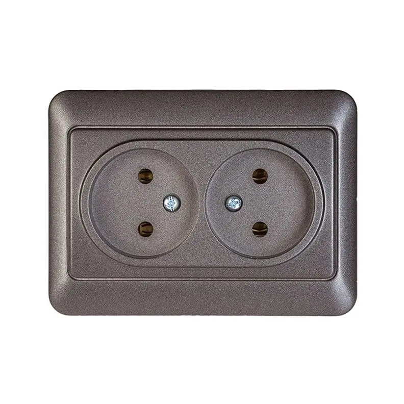 Dvivietis kištukinis lizdas VILMA SL250. antracito spalvos Dvivietis kištukinis lizdas VILMA SL250. antracito spalvos