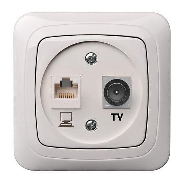 TV/DATA SOCKET ITVKL-1-01 RJ45 KAT.6E WH