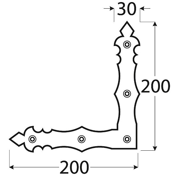 DECORATIVE CORNER 89912 200X30X3.0MM BLA