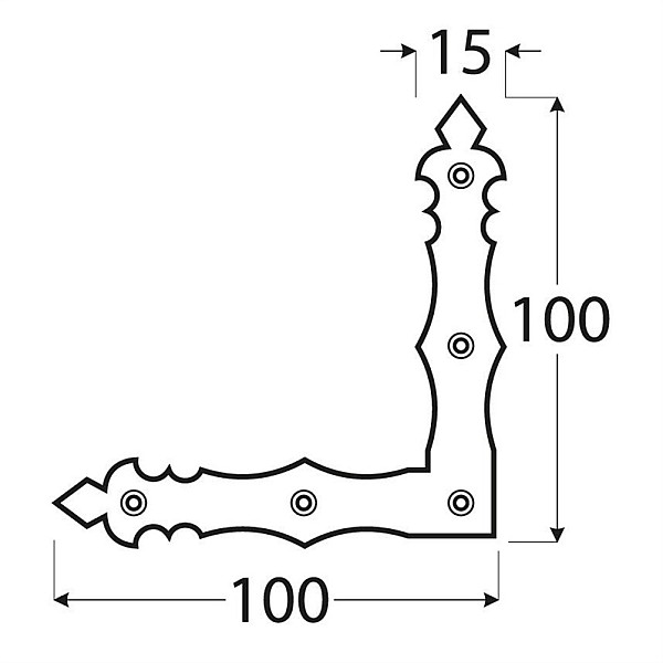 Dekoratīv stūrīti 1.5cm x10cm krāsots metāl sakausējums meln