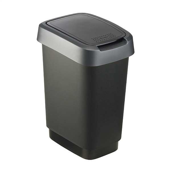 SWING BIN 10 L TWIST DARK SILVER 1754308