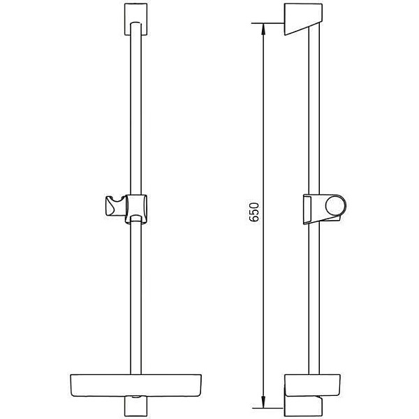 SHOWER RAIL APOLLO CHROME 253150