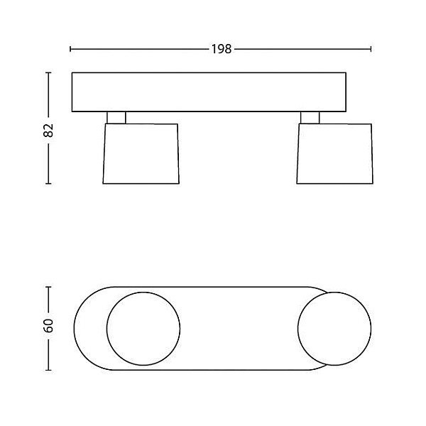 Kryptinis šviestuvas PHILIPS STAR 562423116. 2 × 4.5 W. LED