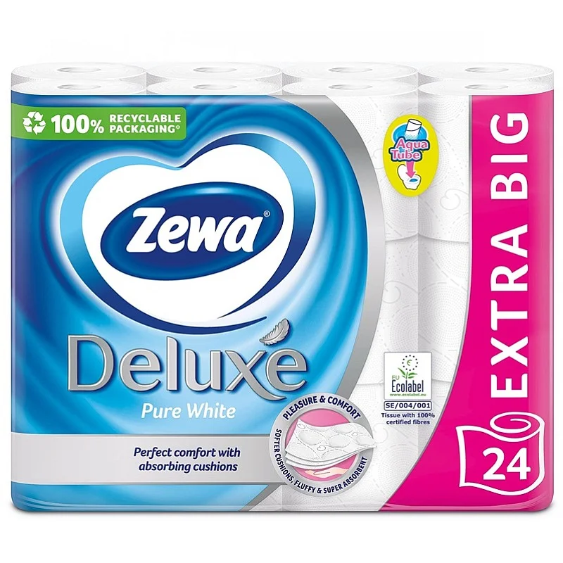 PAPER WC ZEWA DELUXE WHITE 3PLY 24PCS