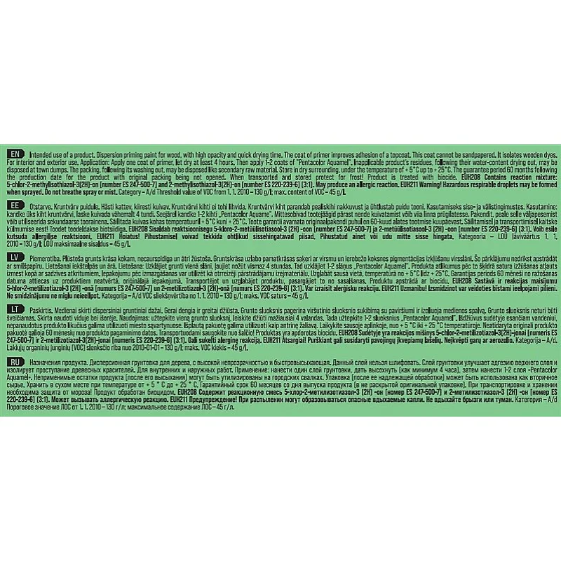 Gruntiniai dažai Pentacolor Aquamel Primer. balti. 0.8 kg