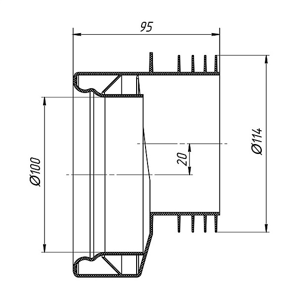 WC PIPE PAN CONNECTOR W0410EU D100