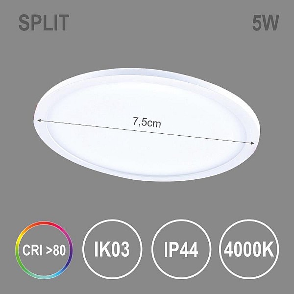 LED PANEL SPLIT R 5W NW IP44 325LM