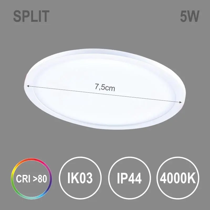 LED PANEL SPLIT R 5W NW IP44 325LM