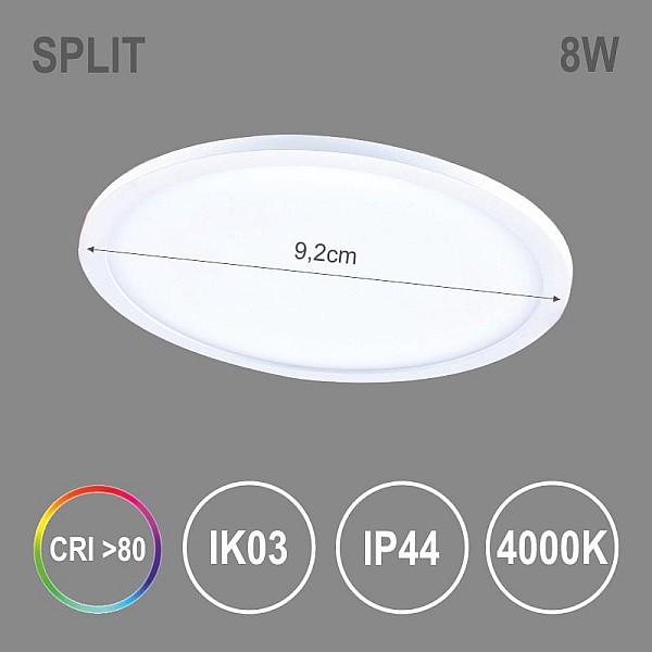 LED PANEL SPLIT R 8W NW IP44 461LM